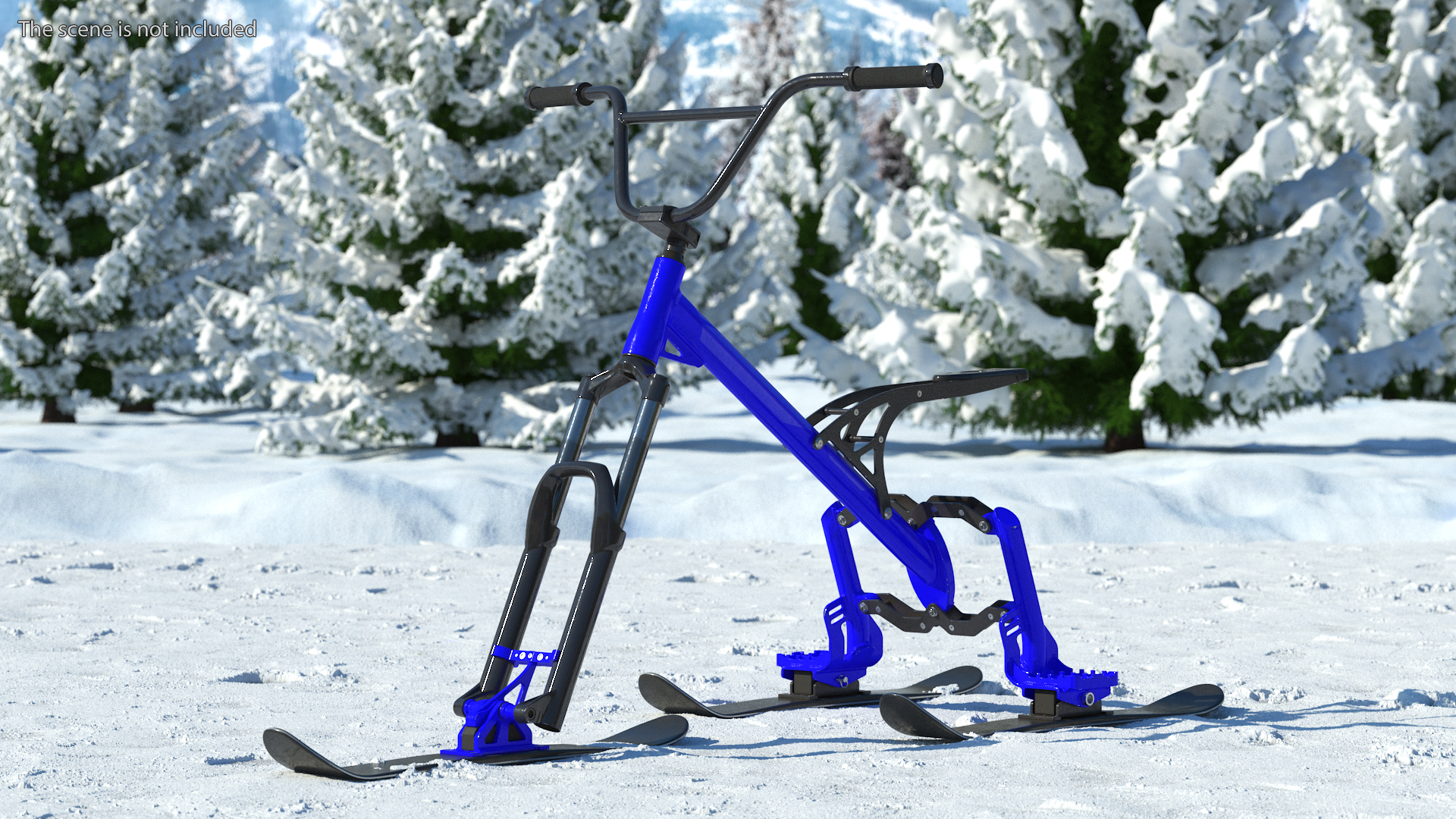 Snow Bike Blue 3D model