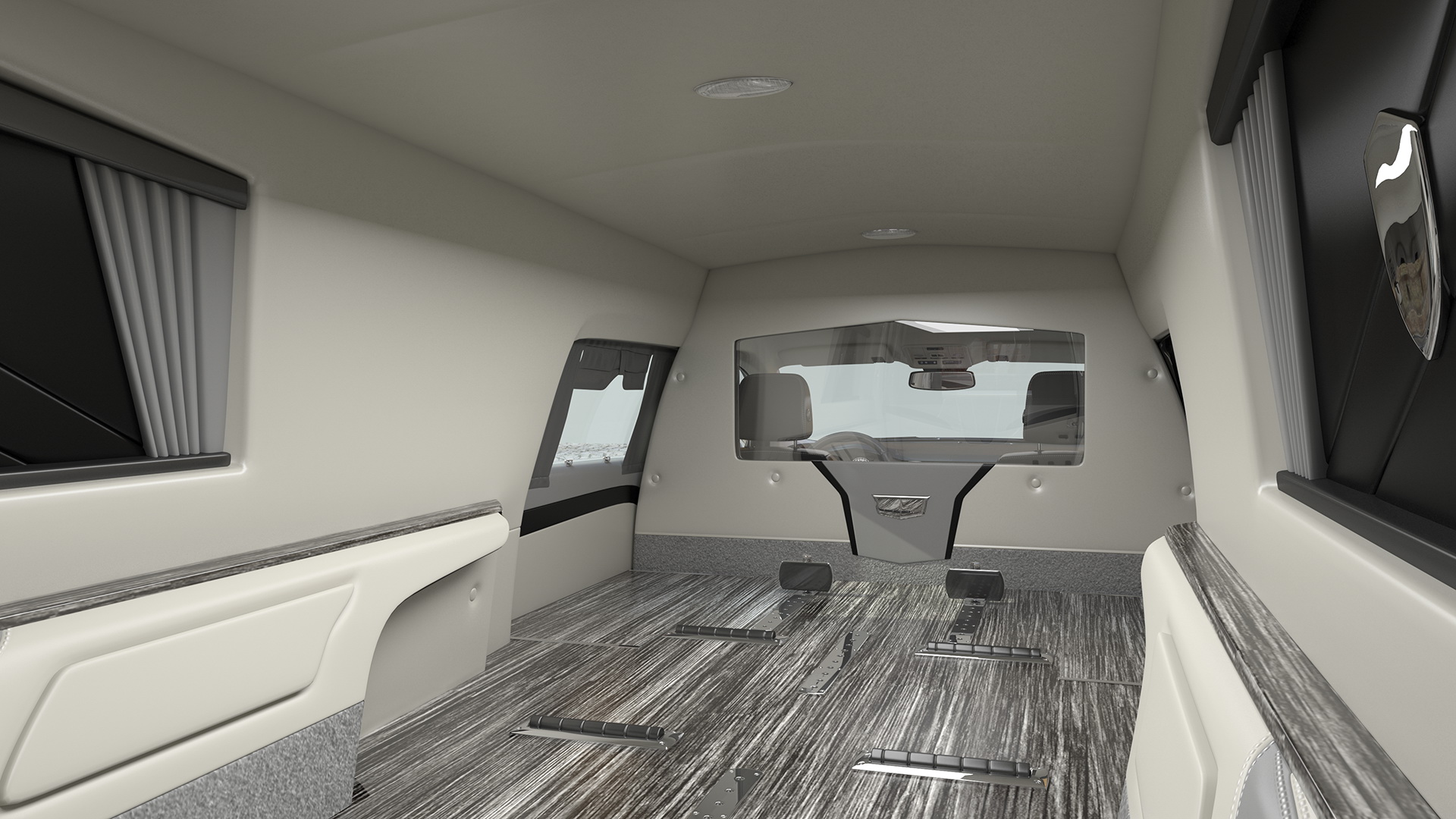 3D White Luxury Hearse Car Generic Rigged model