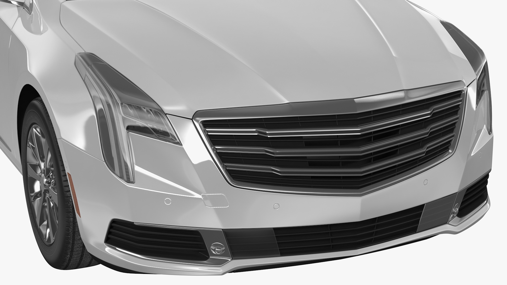 3D White Luxury Hearse Car Generic Rigged model