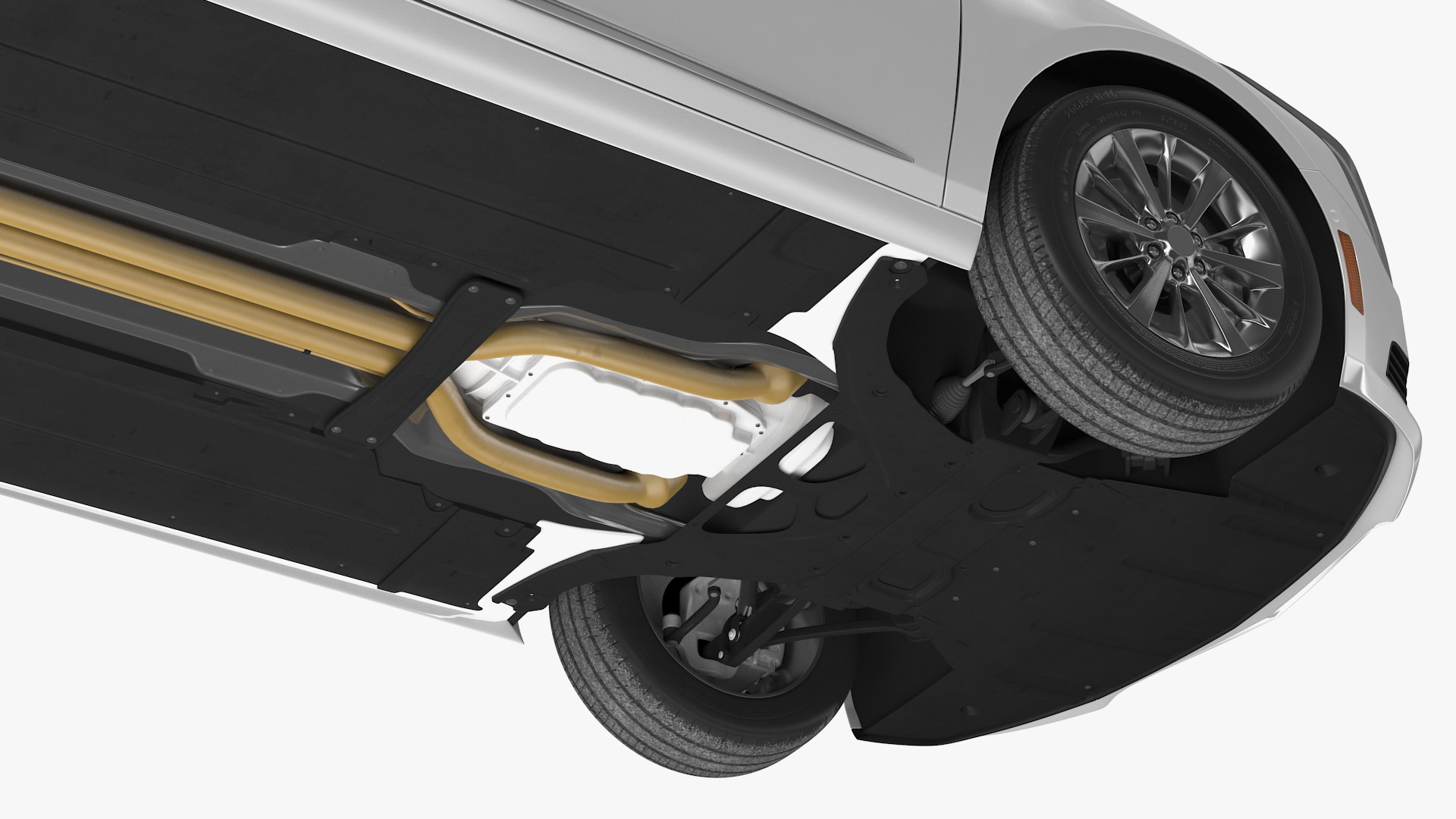 3D White Luxury Hearse Car Generic Rigged model