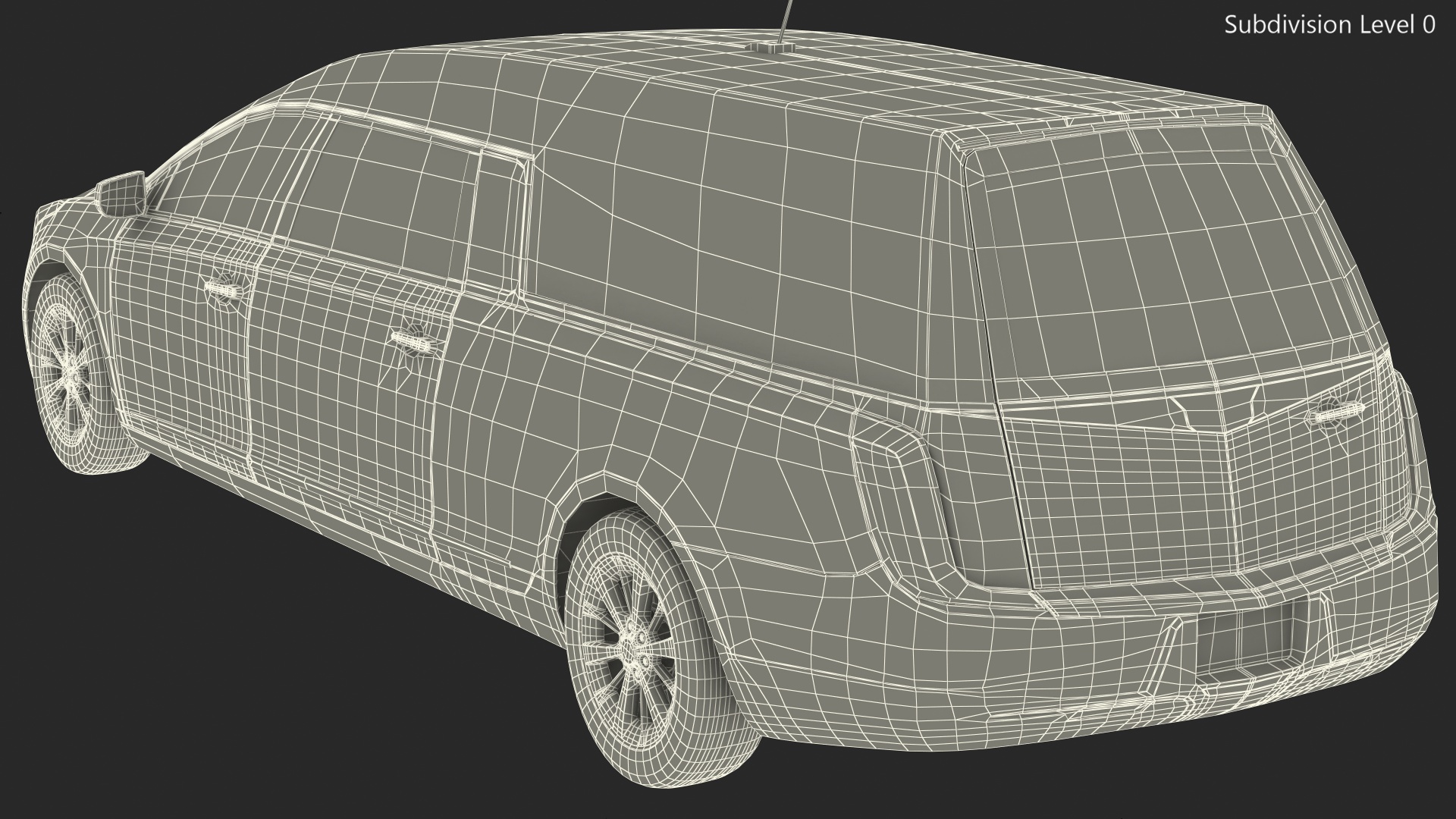 3D White Luxury Hearse Car Generic Rigged model