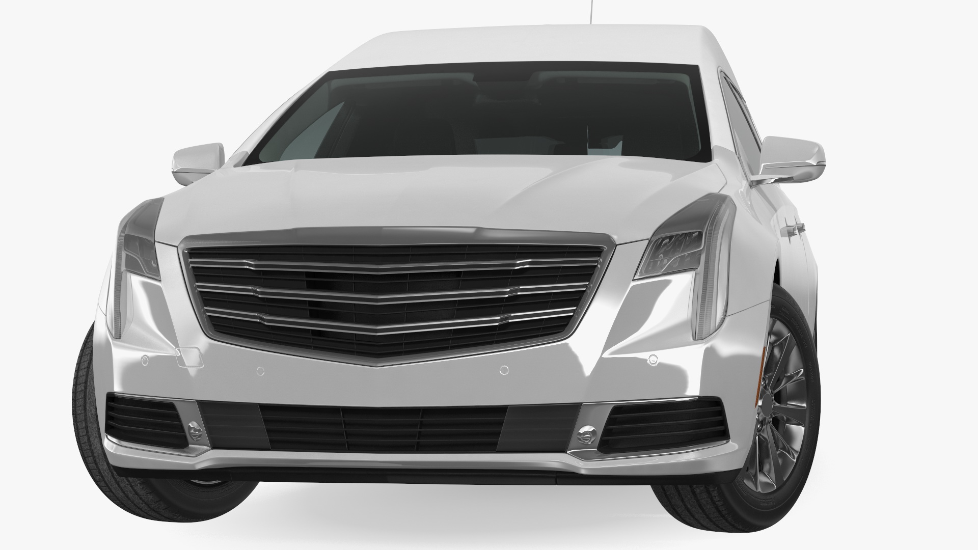 3D White Luxury Hearse Car Generic Rigged model