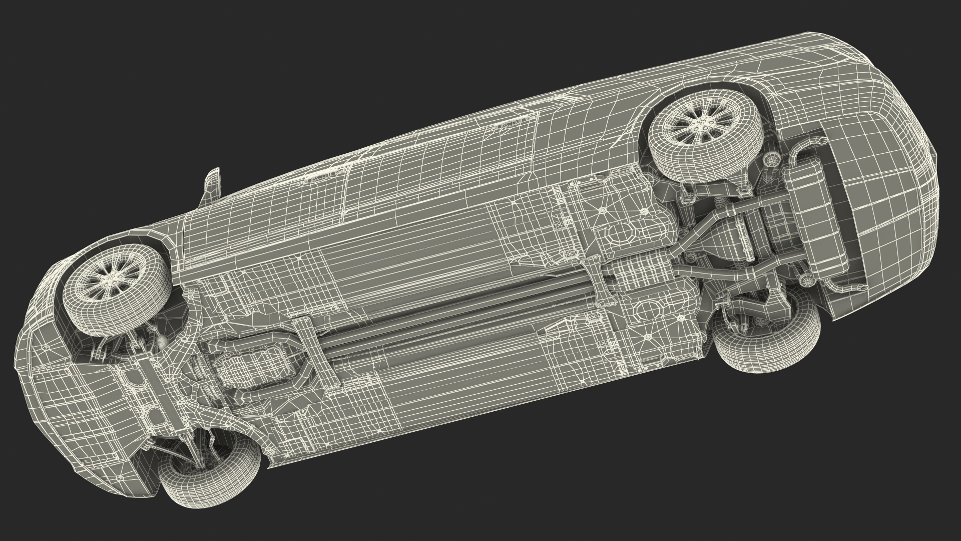 3D White Luxury Hearse Car Generic Rigged model