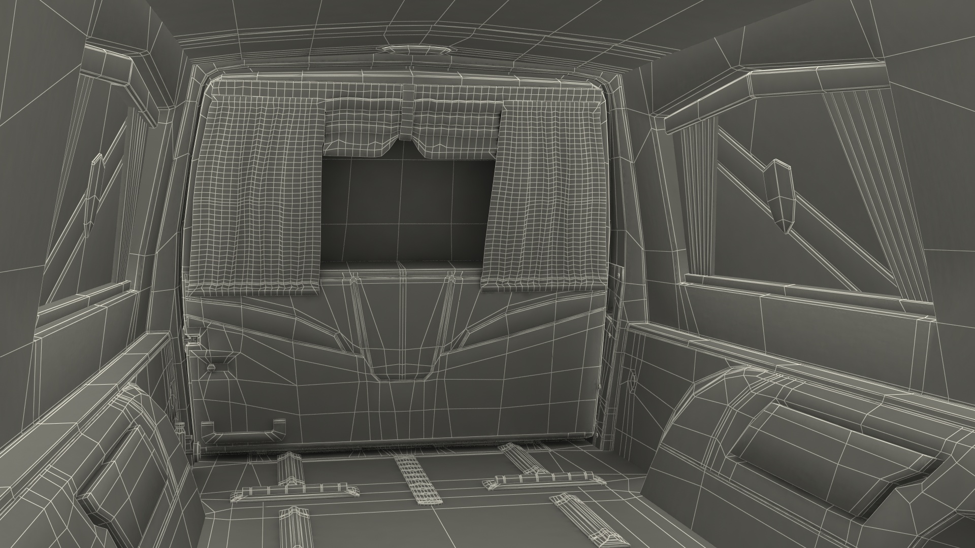 3D White Luxury Hearse Car Generic Rigged model