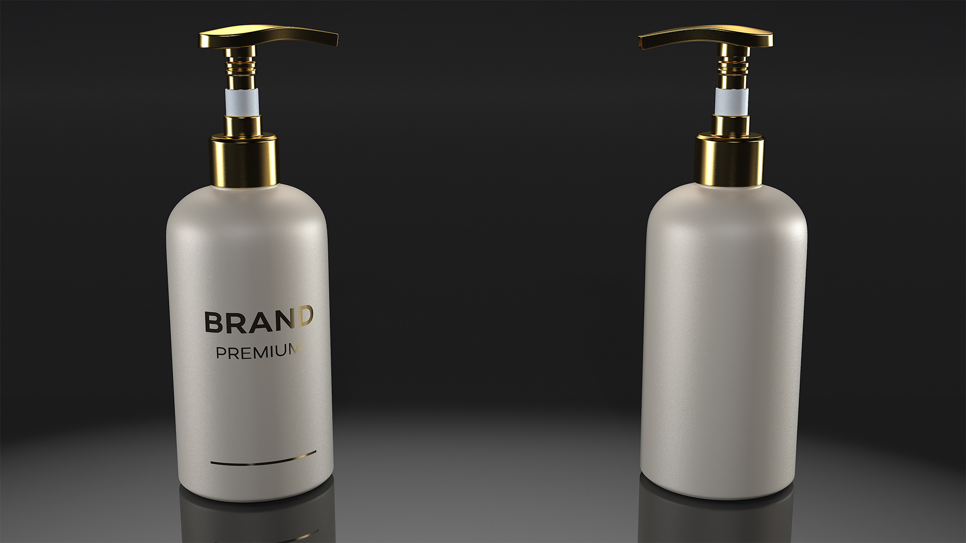 3D model Gold Cosmetic Pump Bottle