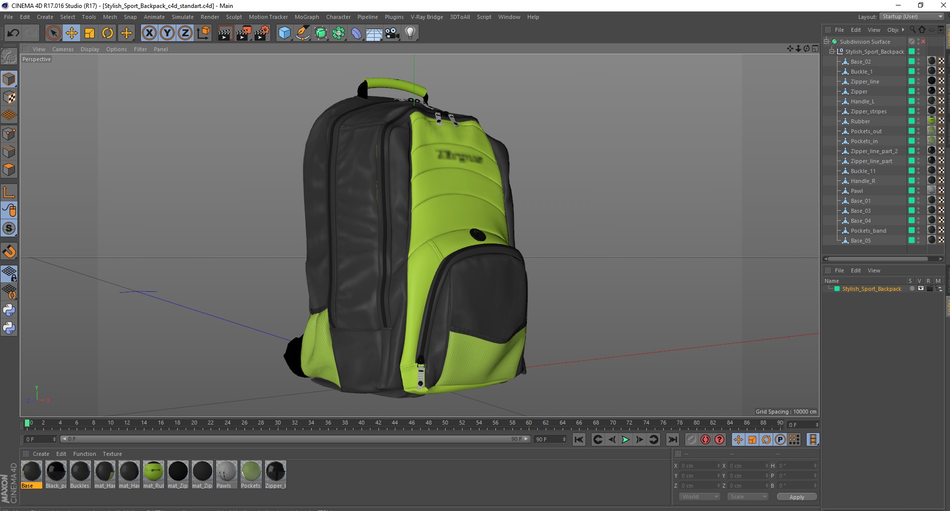 Stylish Sport Backpack 3D