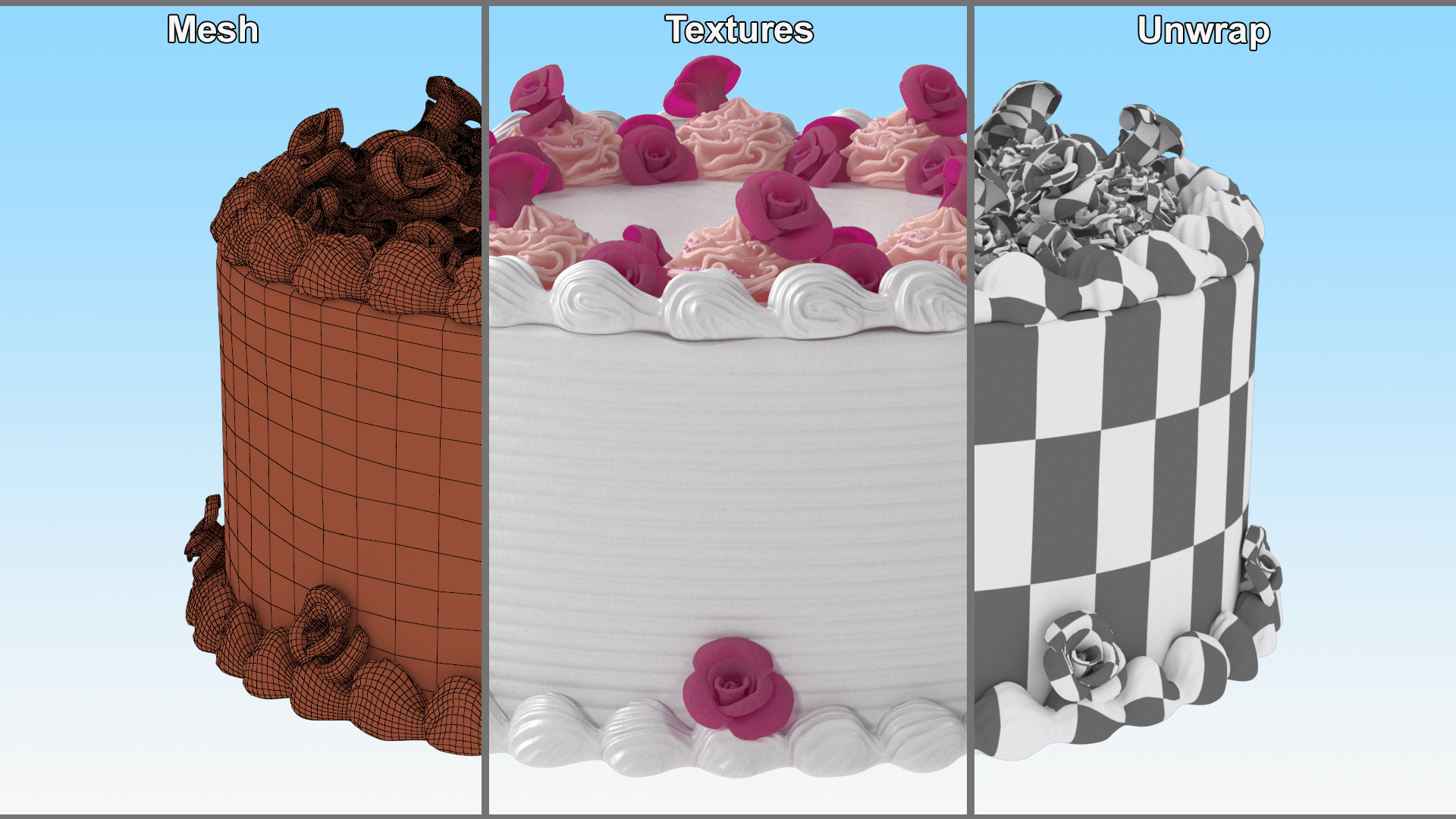 Cream Cake Sweet Dessert 3D model