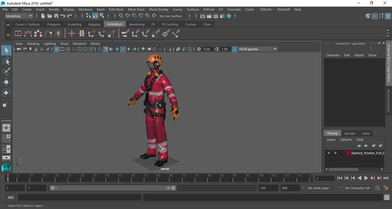 3D model Alpinist Worker Full Equipment