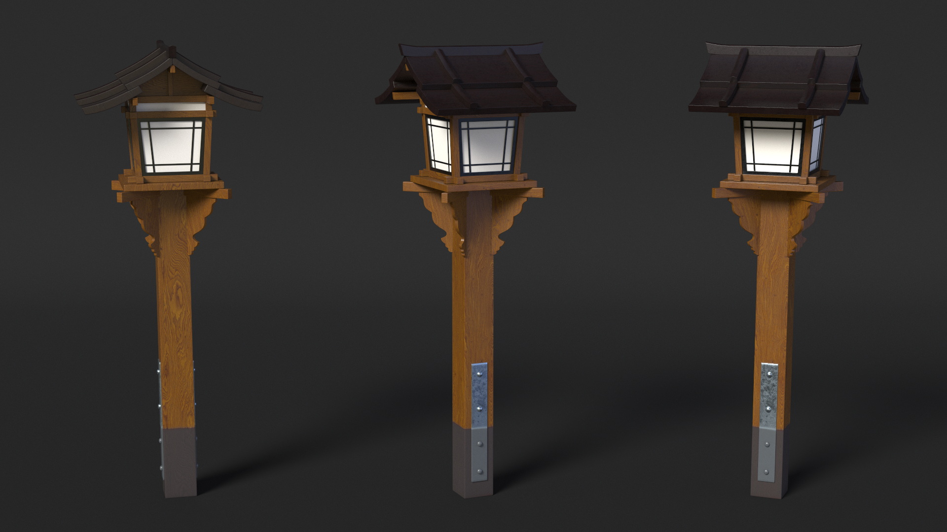 Asian Street Lamp 3D