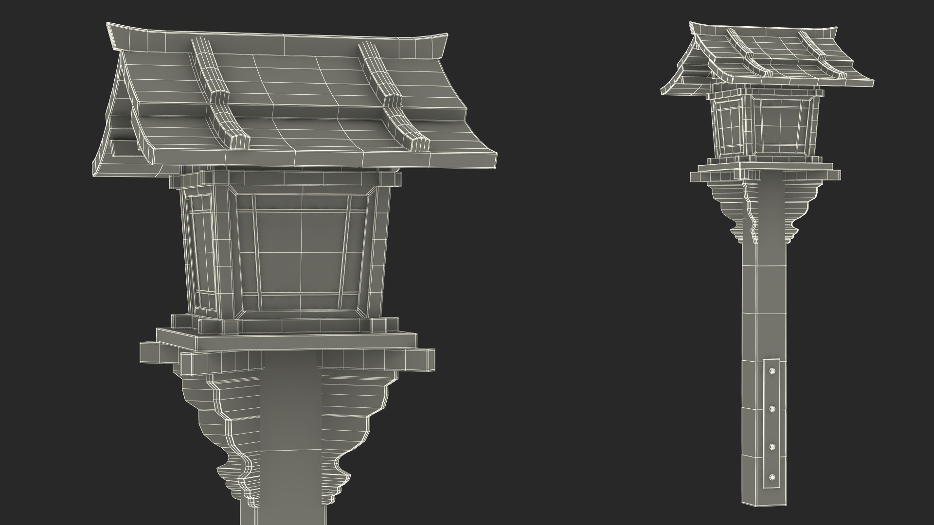 Asian Street Lamp 3D