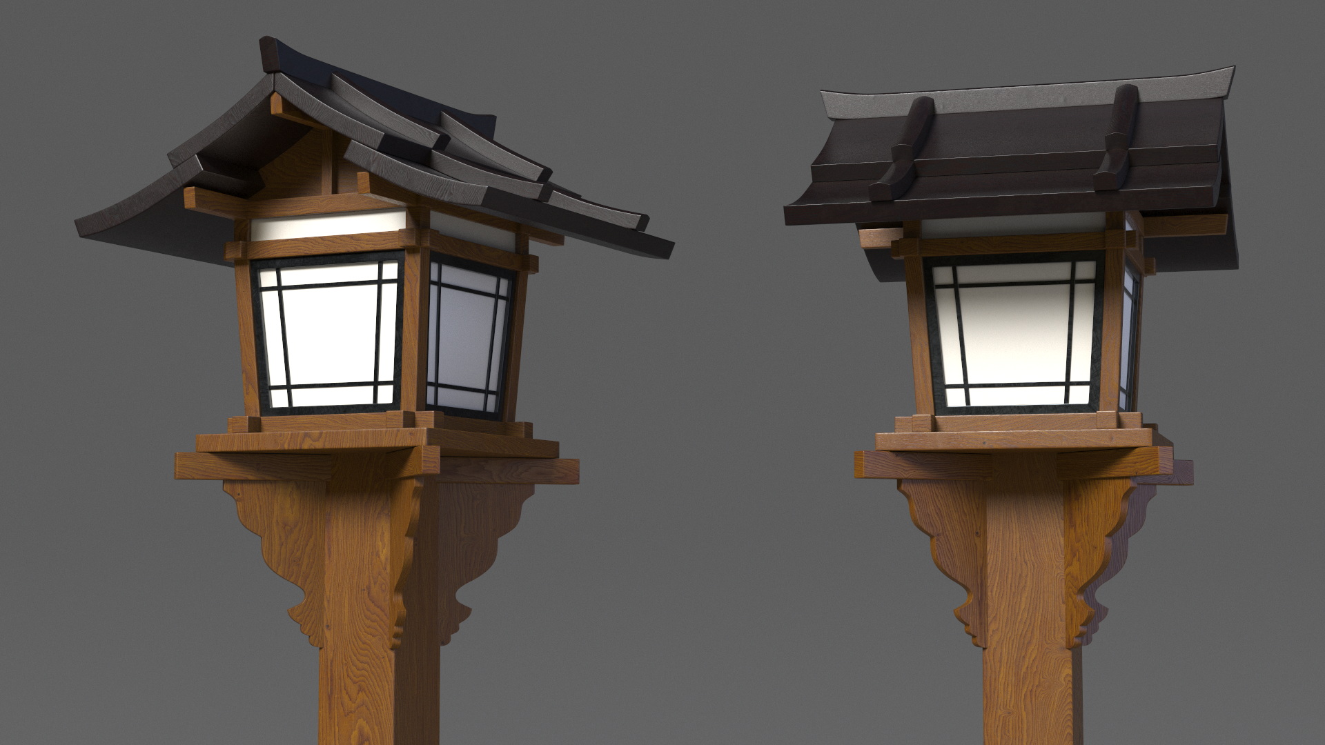 Asian Street Lamp 3D