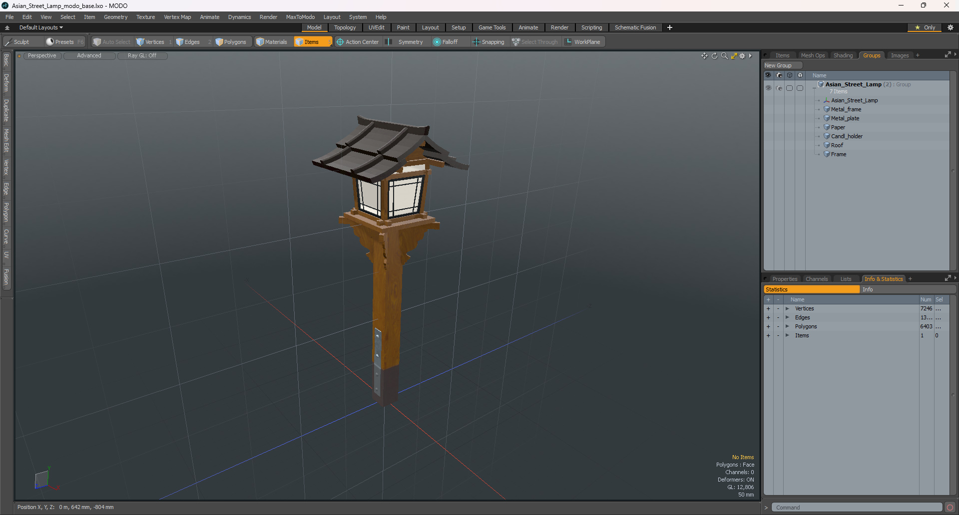 Asian Street Lamp 3D