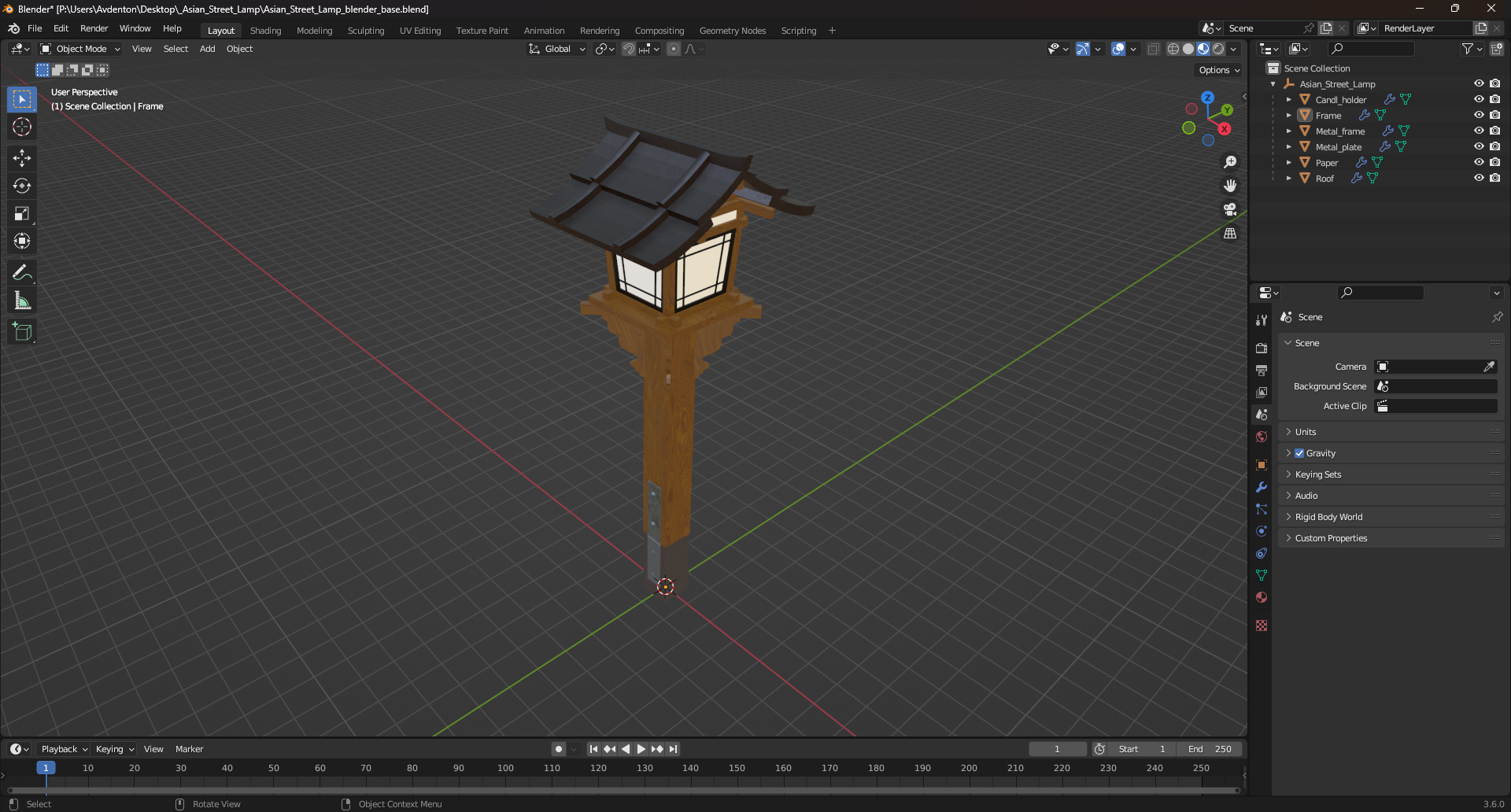 Asian Street Lamp 3D