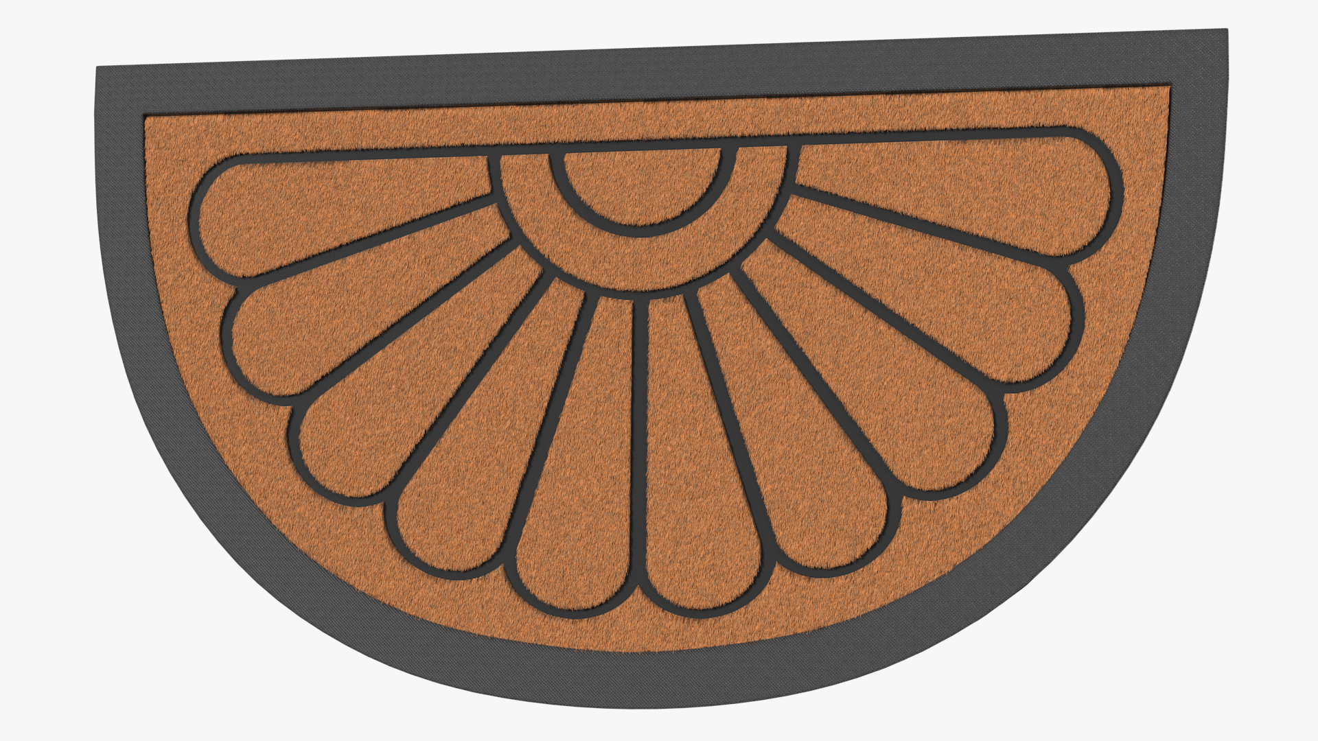 3D model Brown Arched Door Mat Fur