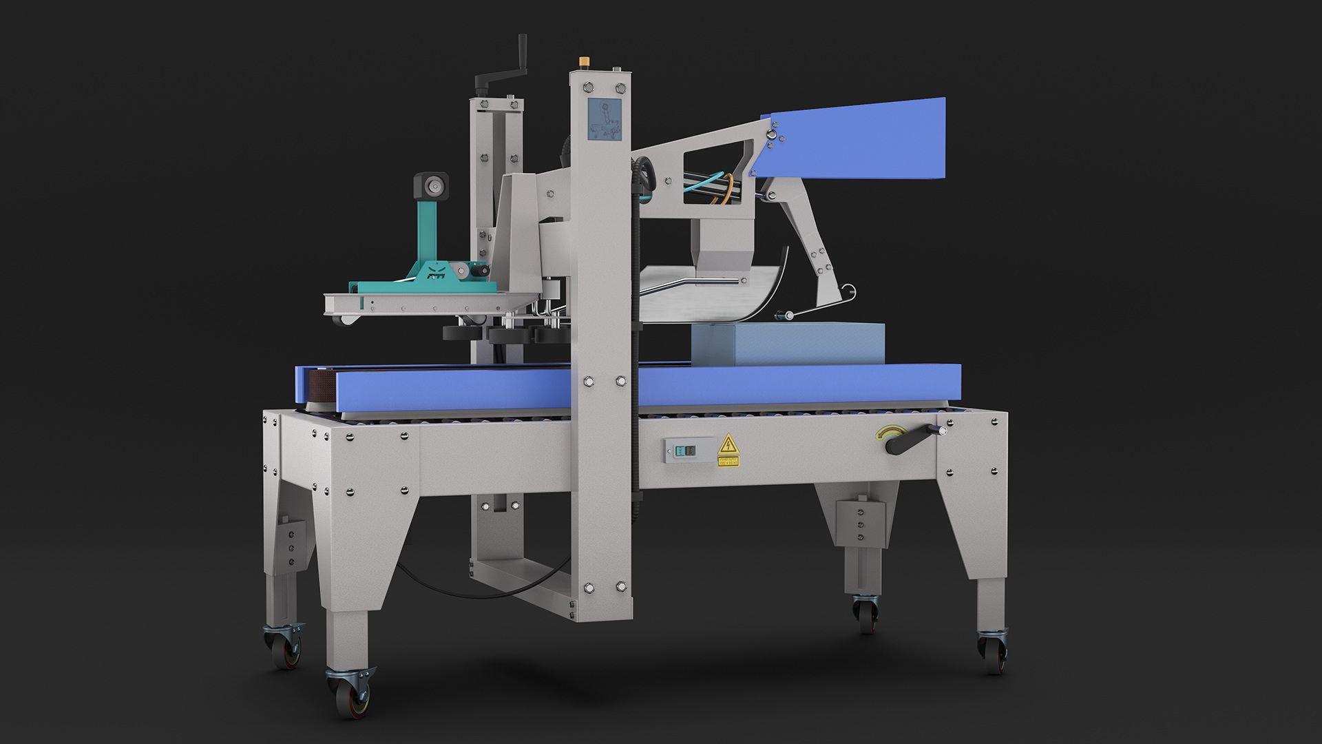 3D Automatic Paper Carton Packing Machine Blue model