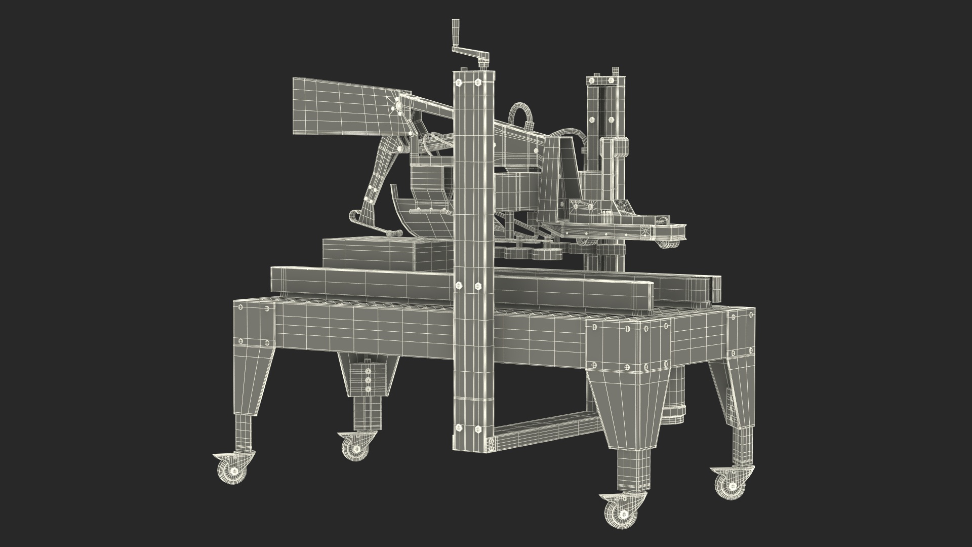 3D Automatic Paper Carton Packing Machine Blue model