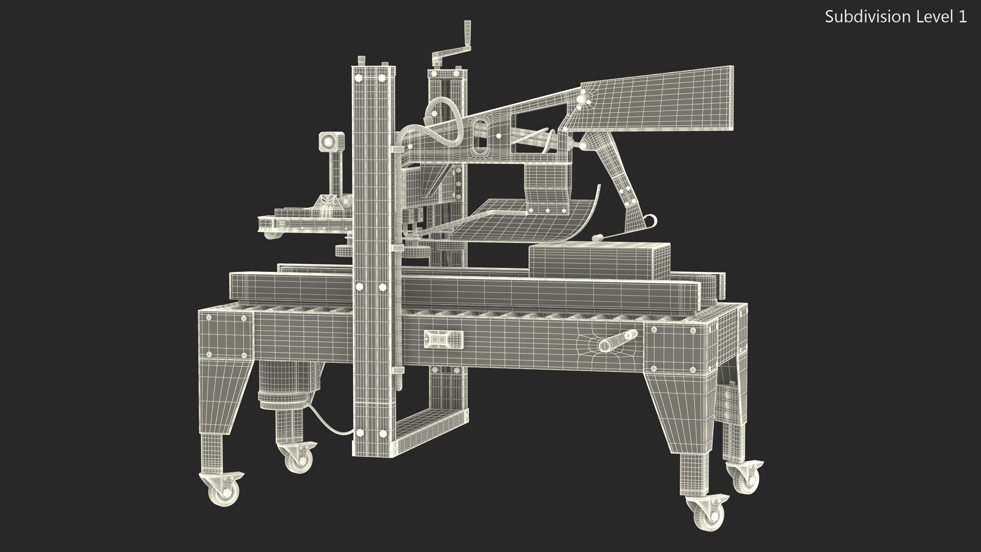 3D Automatic Paper Carton Packing Machine Blue model