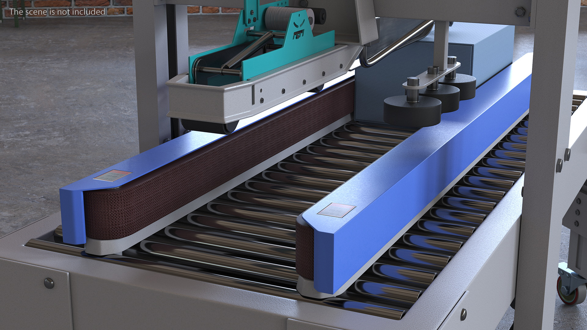 3D Automatic Paper Carton Packing Machine Blue model