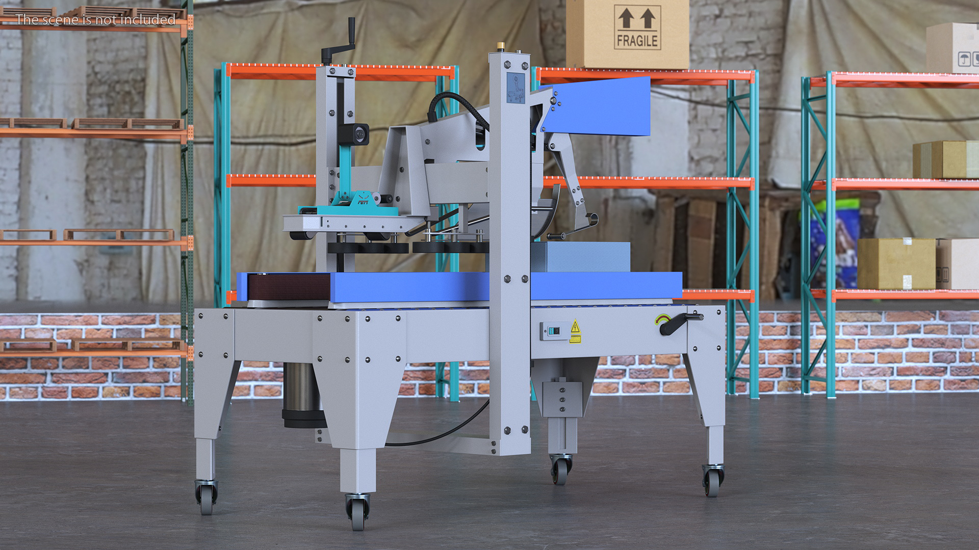 3D Automatic Paper Carton Packing Machine Blue model