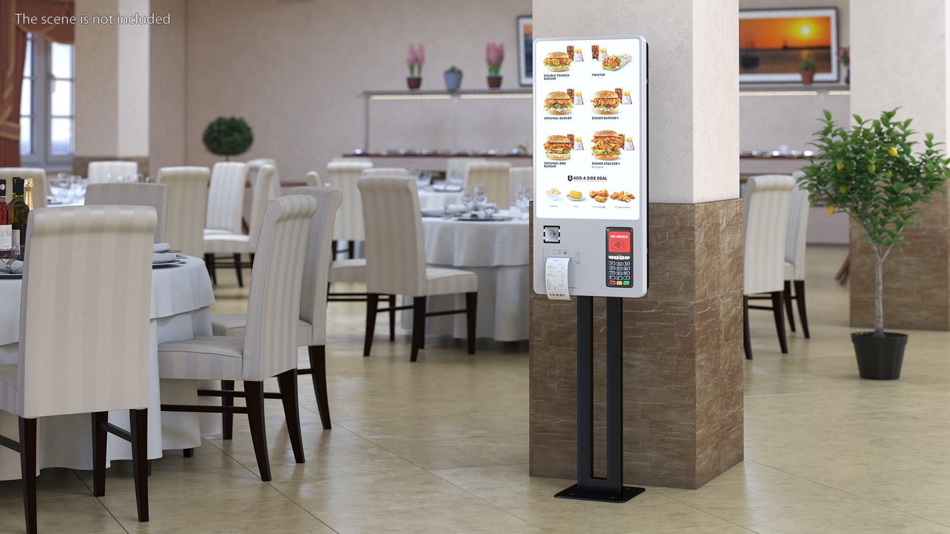 Fast Food Self Ordering Kiosk 3D model