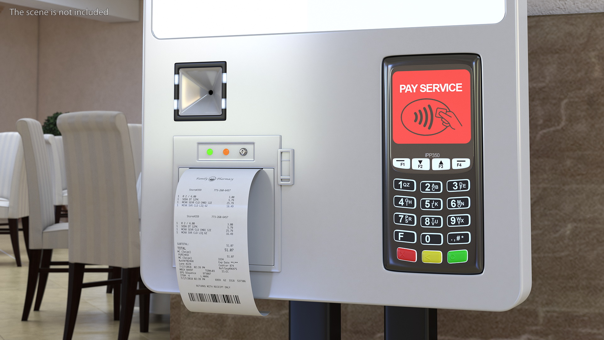 Fast Food Self Ordering Kiosk 3D model