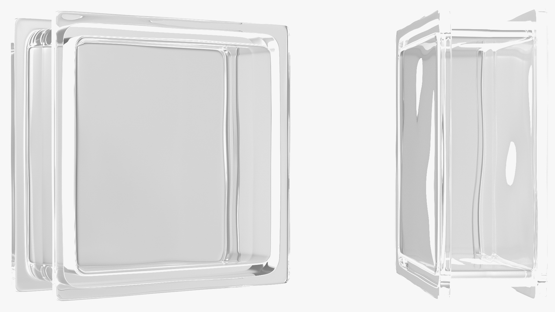 Clear Square Glass Block 3D model