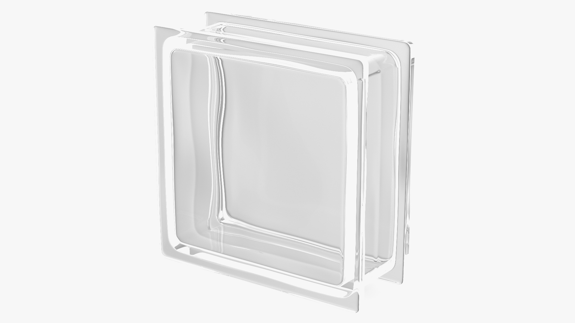 Clear Square Glass Block 3D model