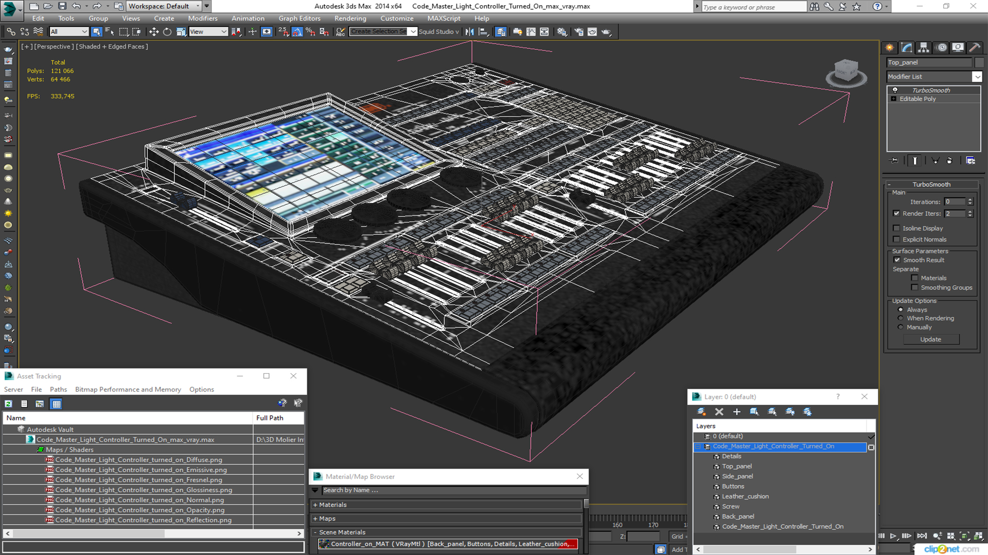 3D Code Master Light Controller Turned On model