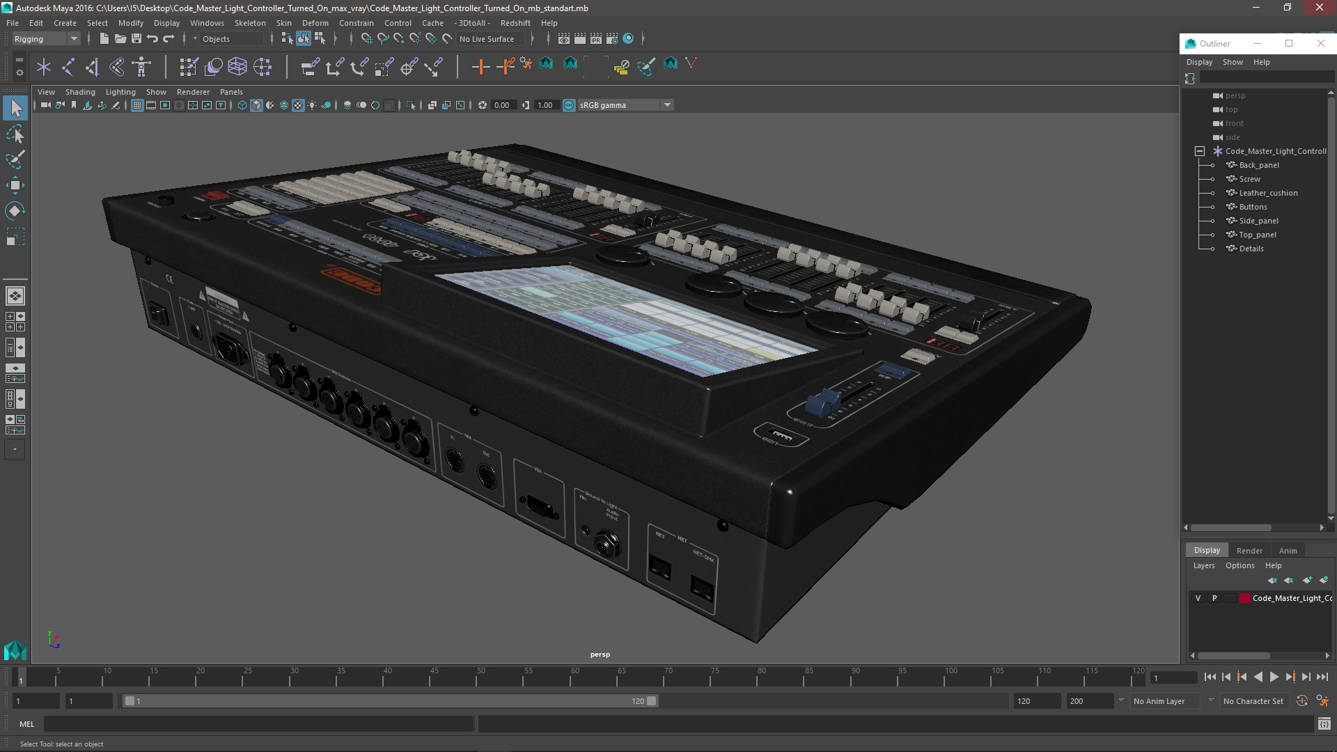 3D Code Master Light Controller Turned On model
