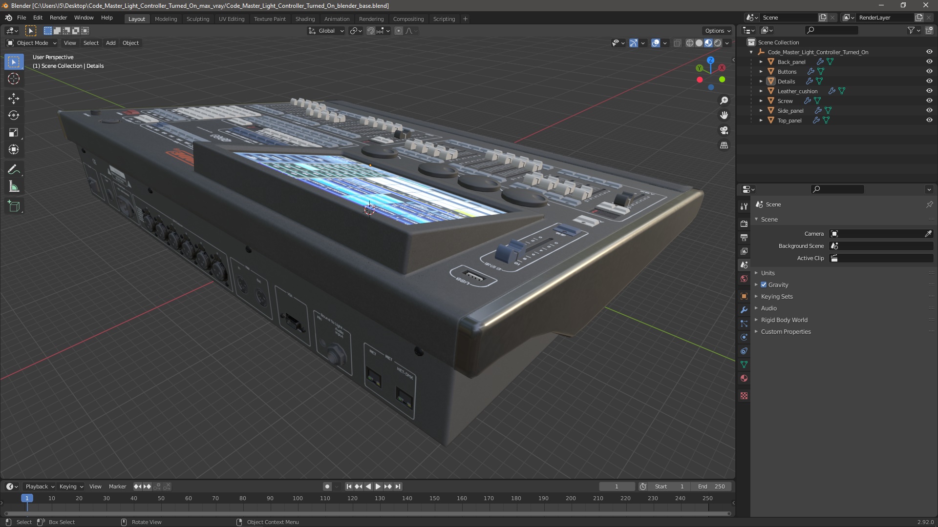 3D Code Master Light Controller Turned On model
