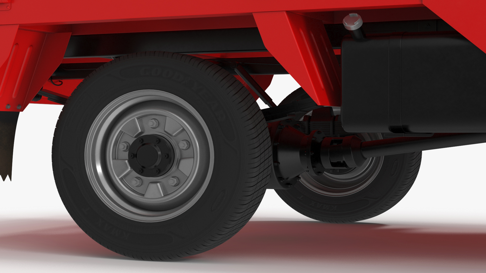 3D Asian Delivery Trike with Open Body Red Rigged