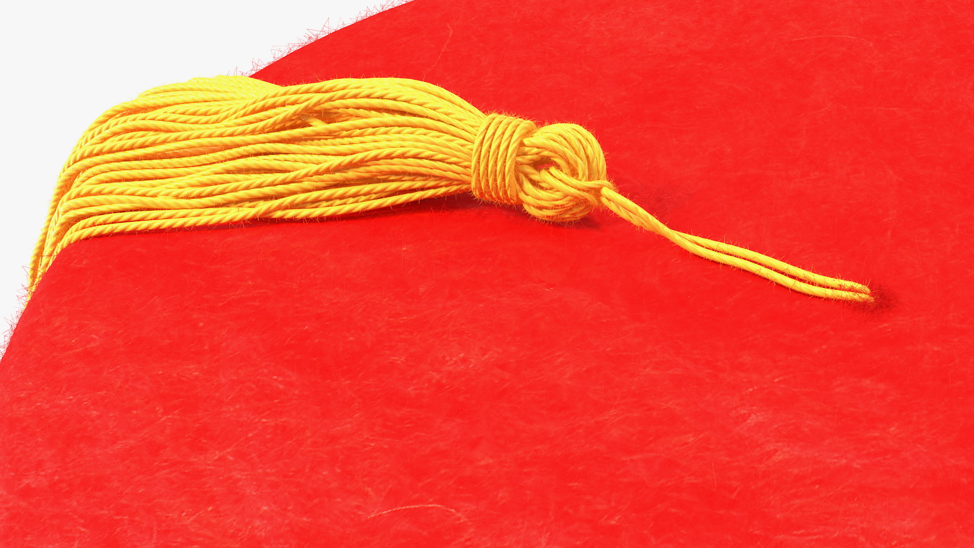 3D Traditional Arabic Red Fez Hat With Yellow Tassel Fur model