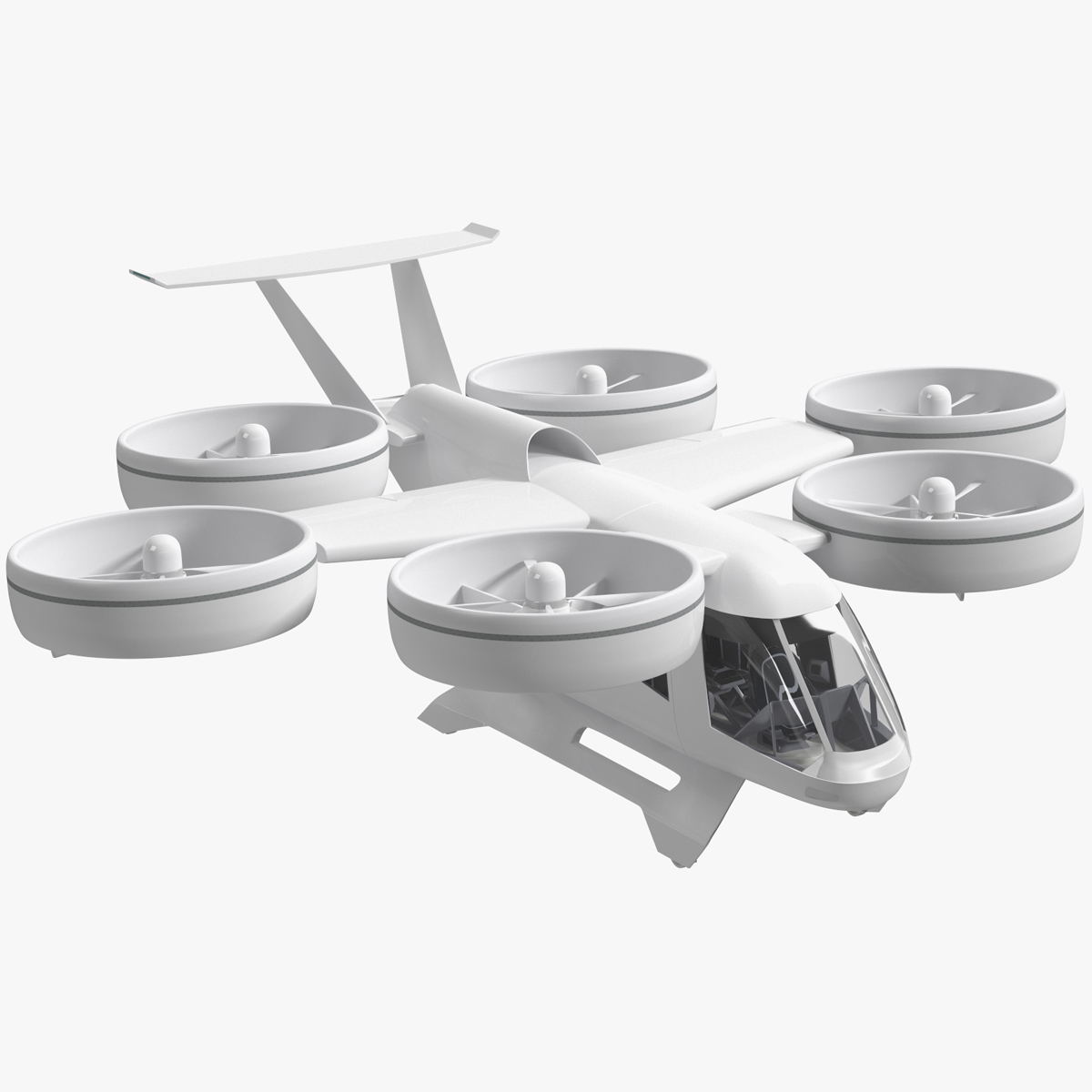 3D Futuristic Flying Taxi Rigged for Cinema 4D model