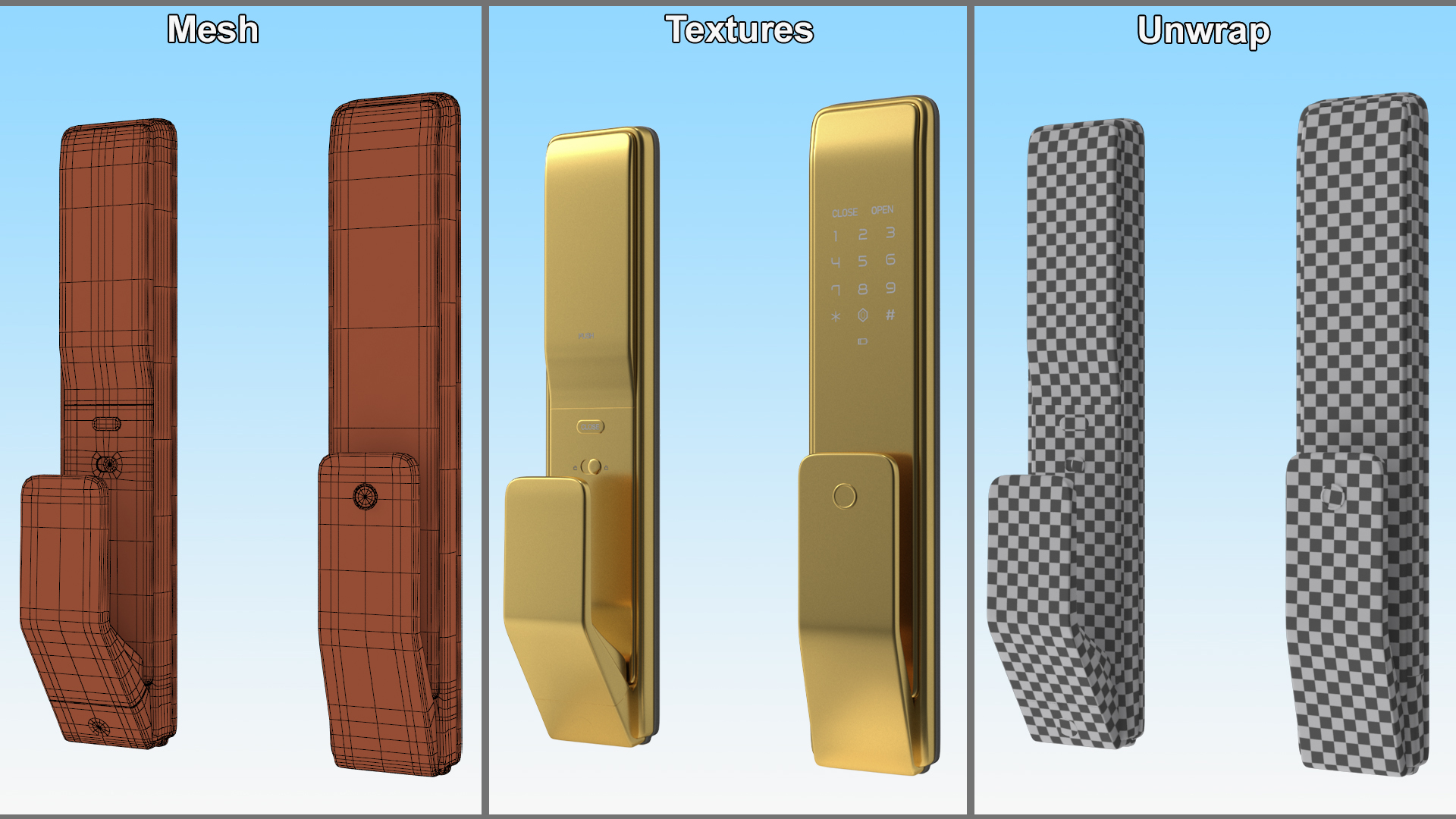 3D model Smart Lock Gold
