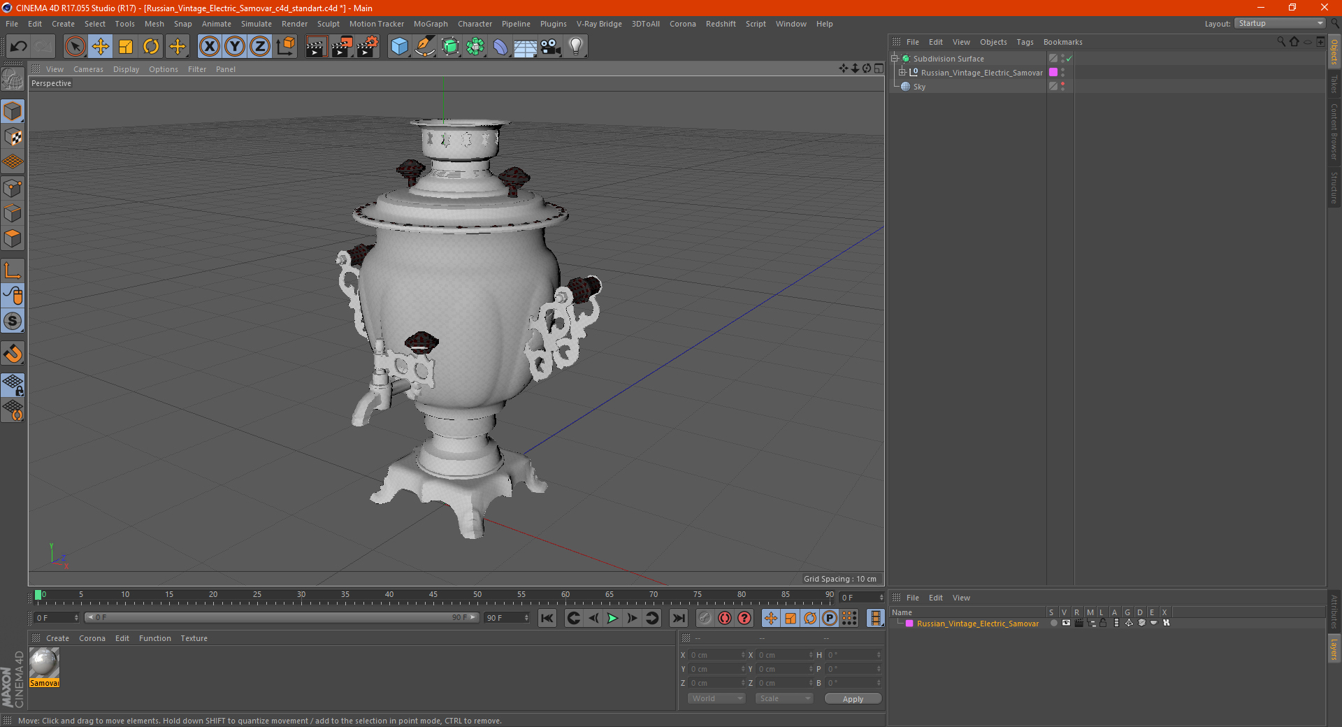 Russian Vintage Electric Samovar 3D