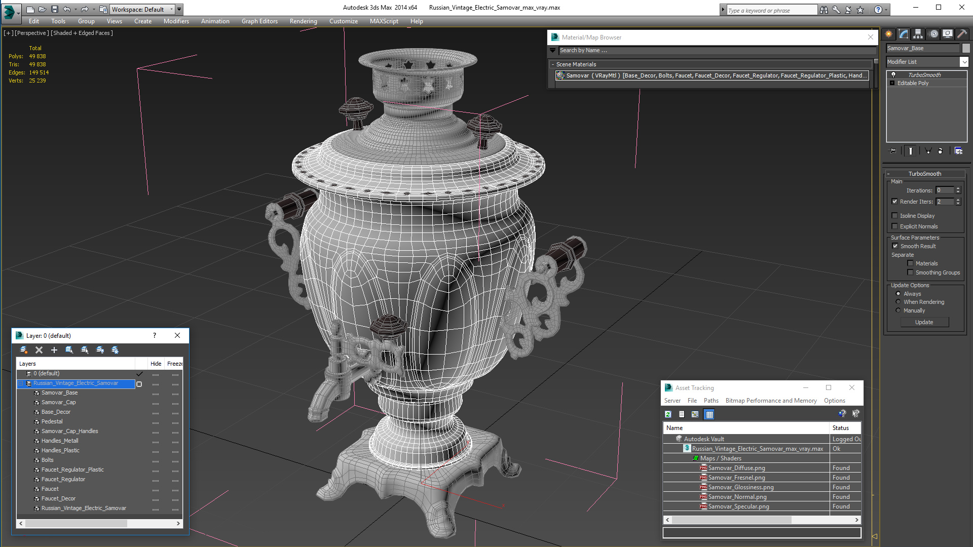 Russian Vintage Electric Samovar 3D