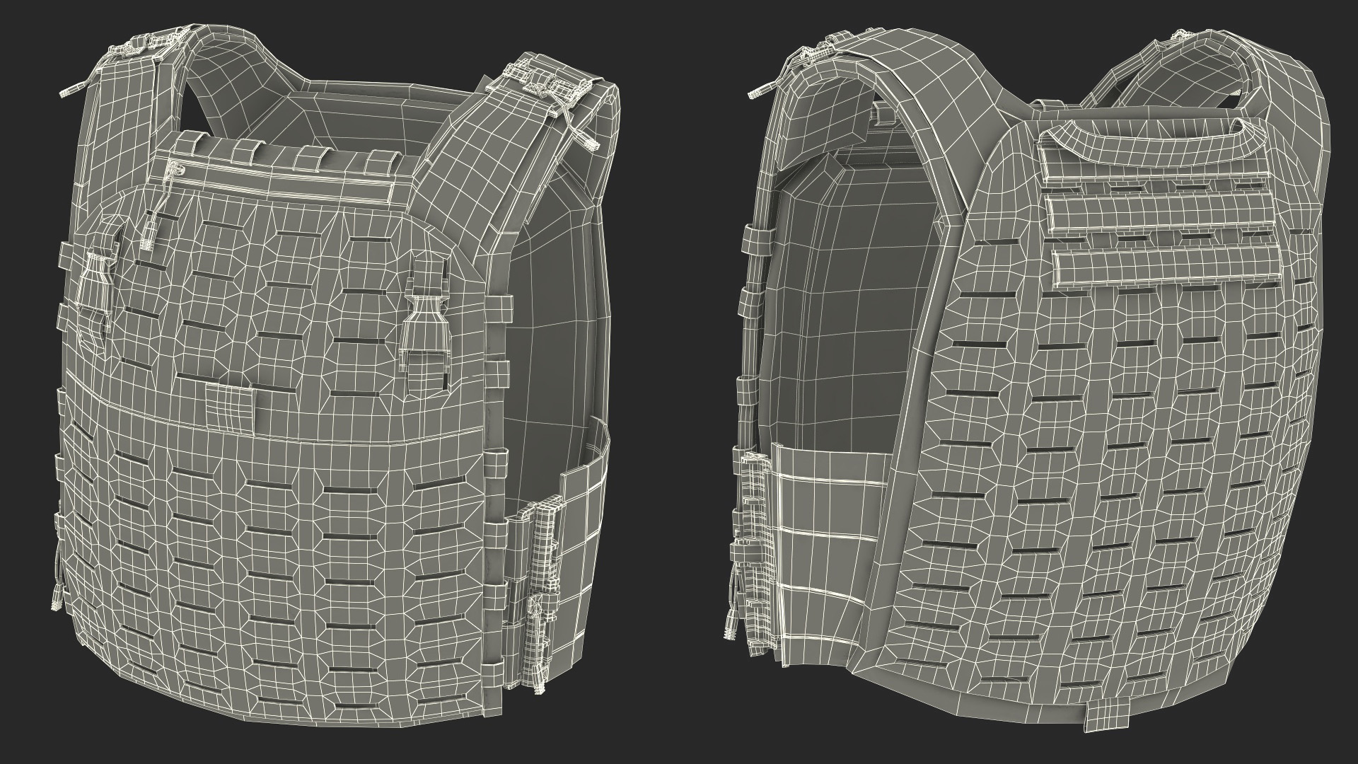 Adjustable Bulletproof Vest 3D