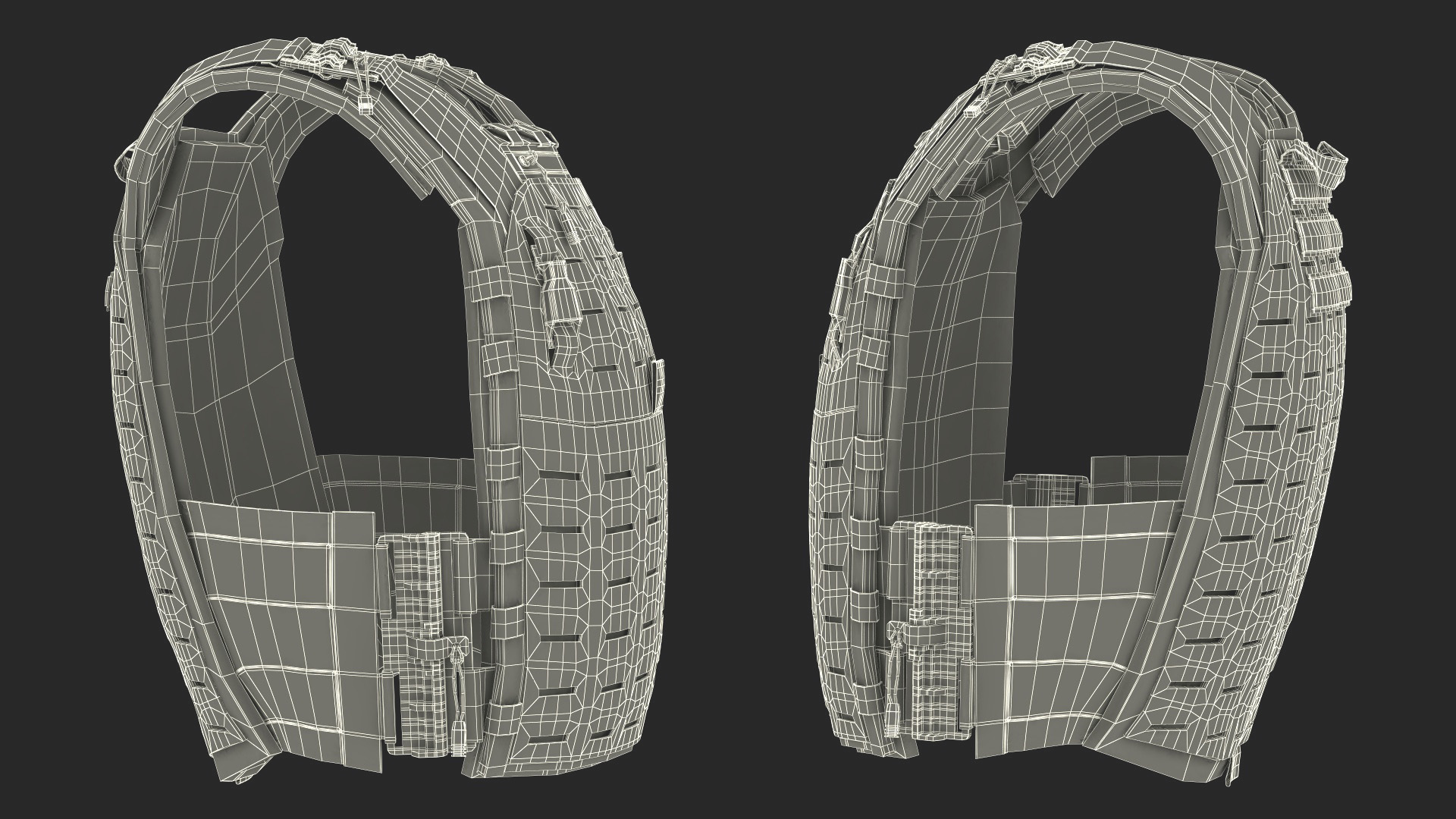 Adjustable Bulletproof Vest 3D