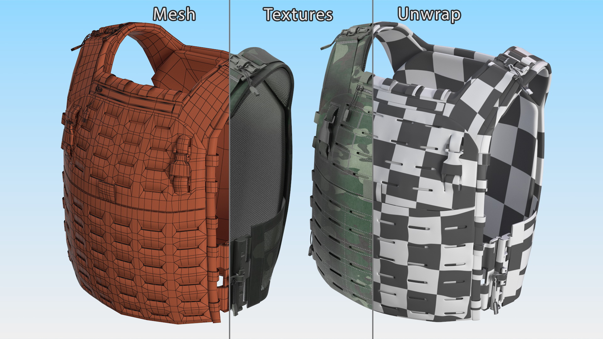 Adjustable Bulletproof Vest 3D