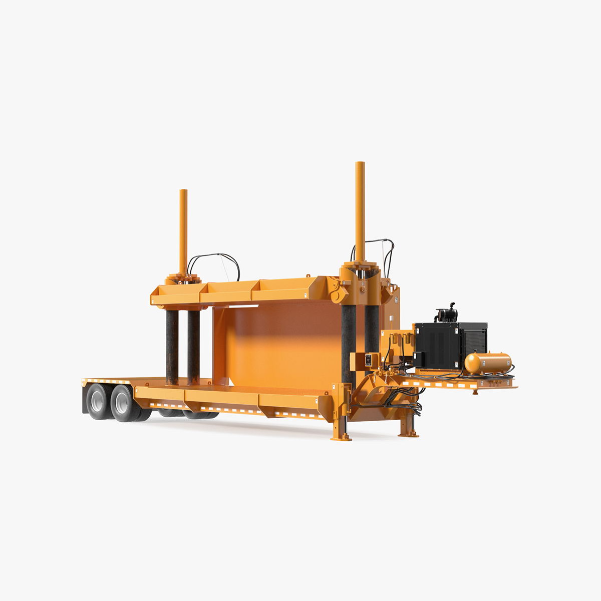 3D Portable Car Crusher Yellow Rigged for Cinema 4D model