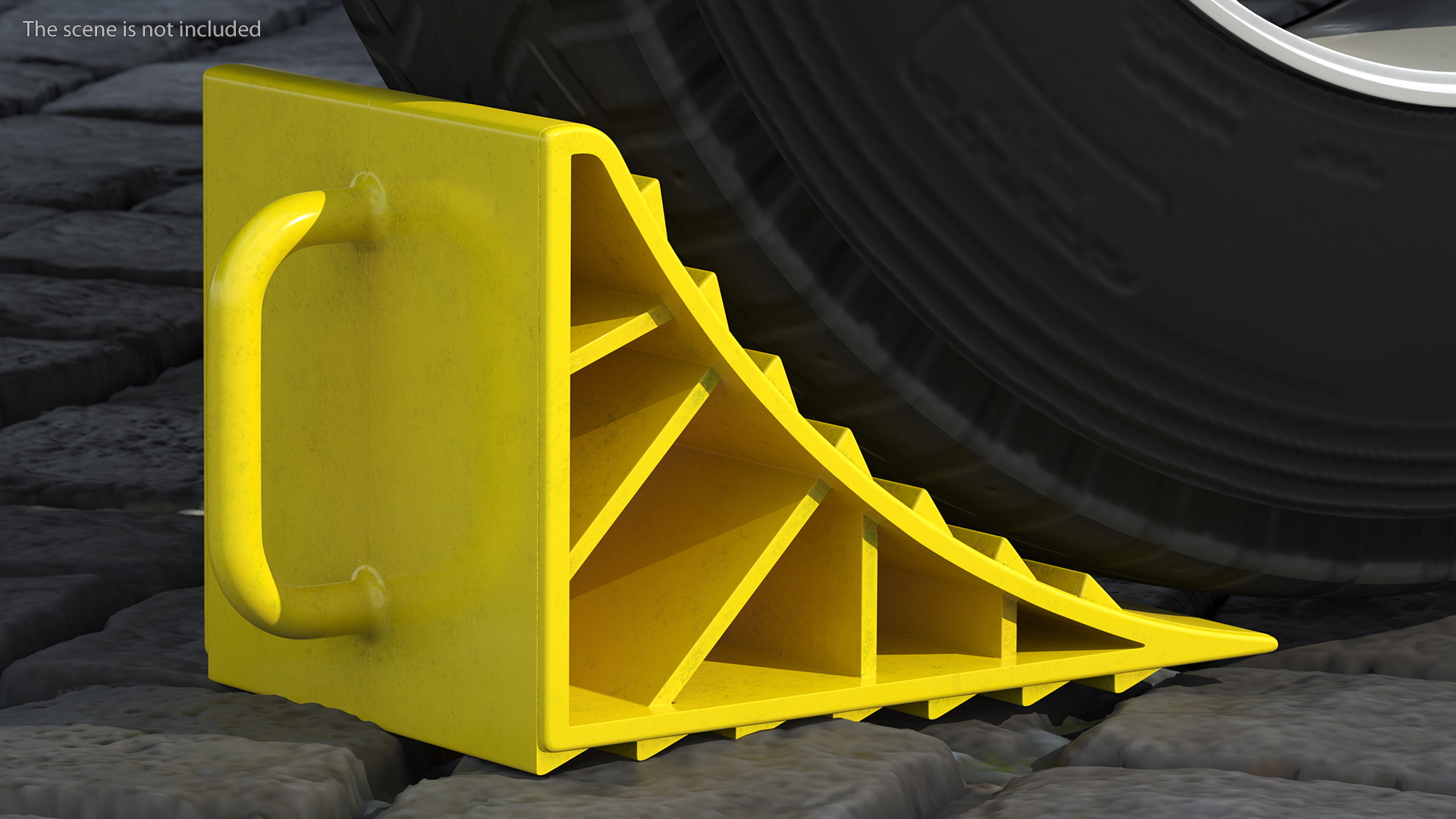 3D Plastic Wheel Chock Yellow