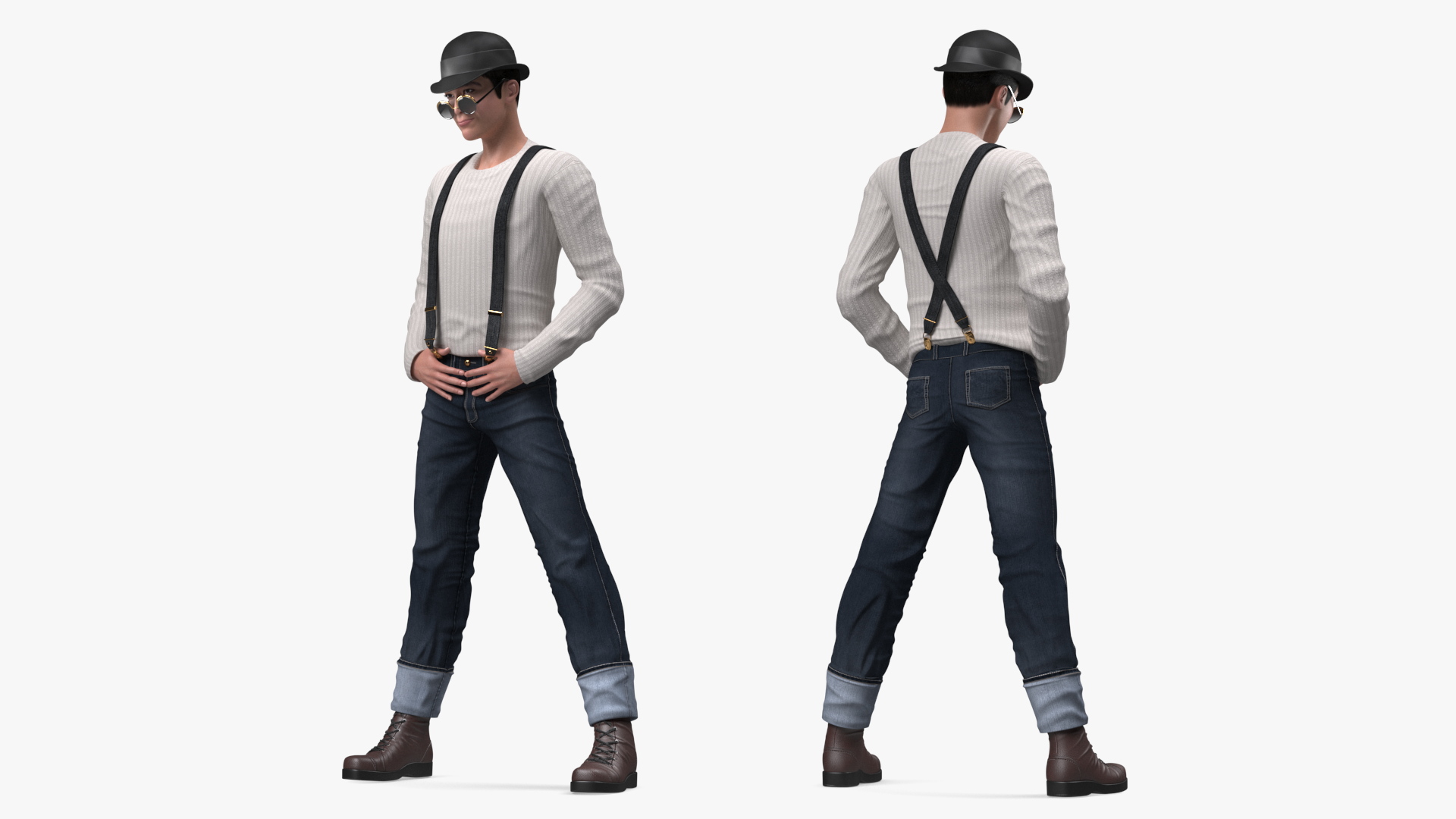 Fashionable Chinese Man With Sunglasses 3D model