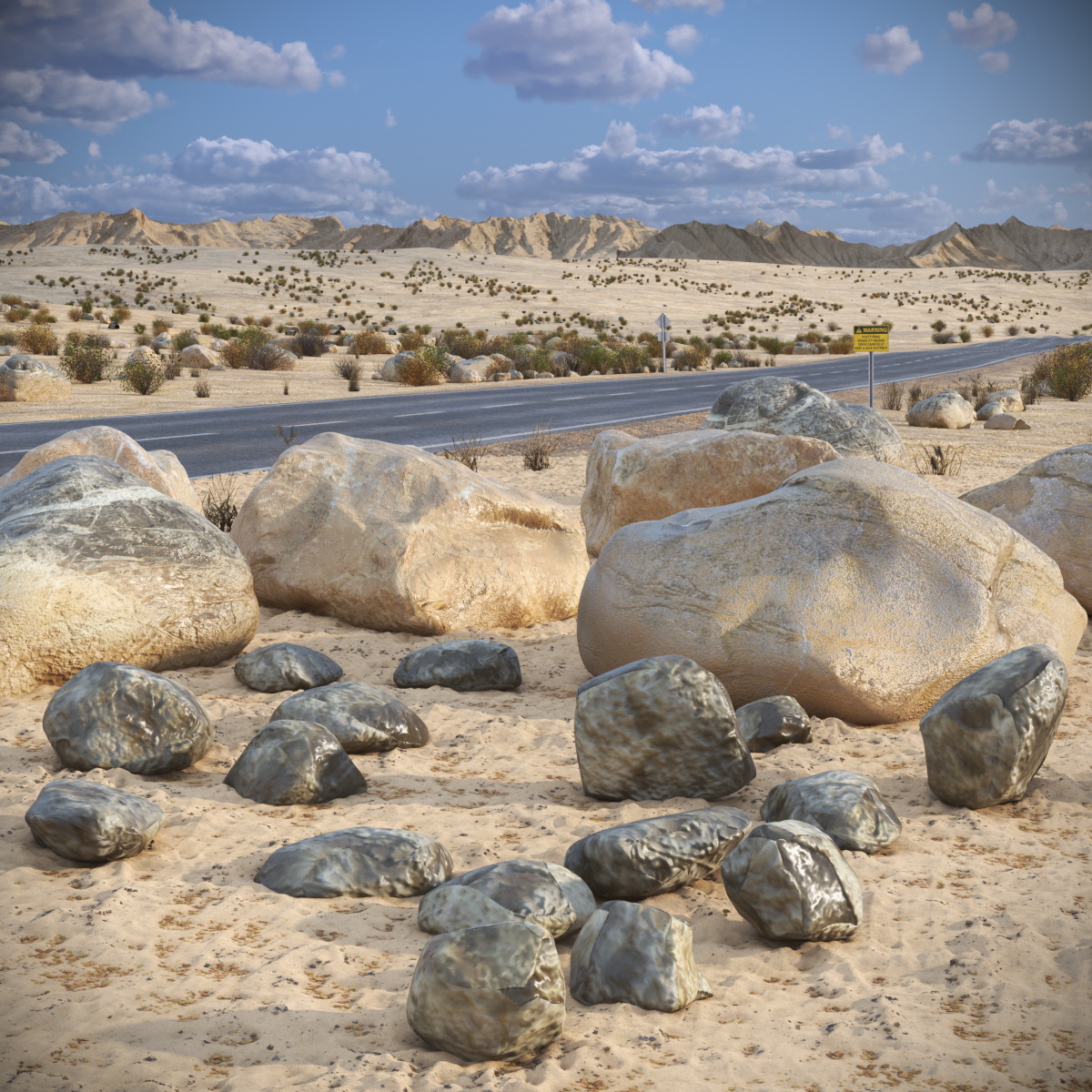 Natural Stone Set with Small Rocks 3D model preview