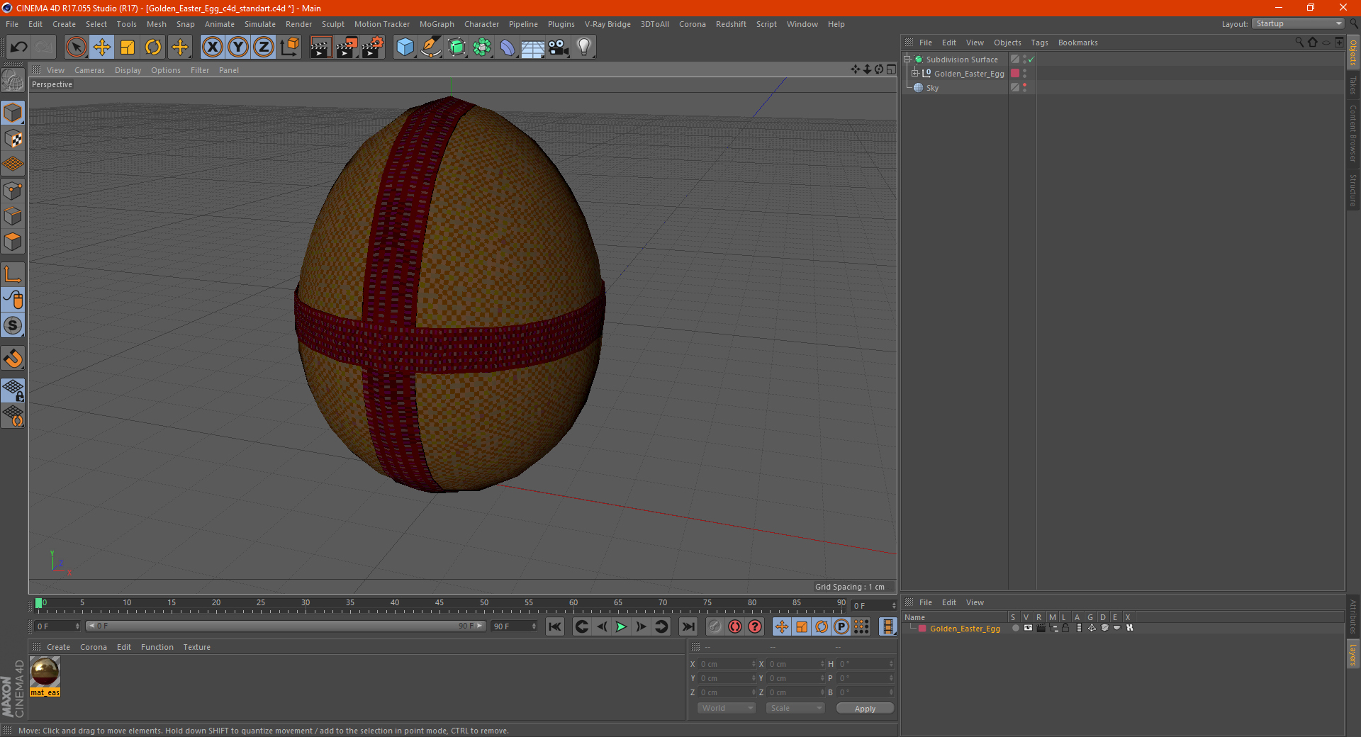 Golden Easter Egg 3D