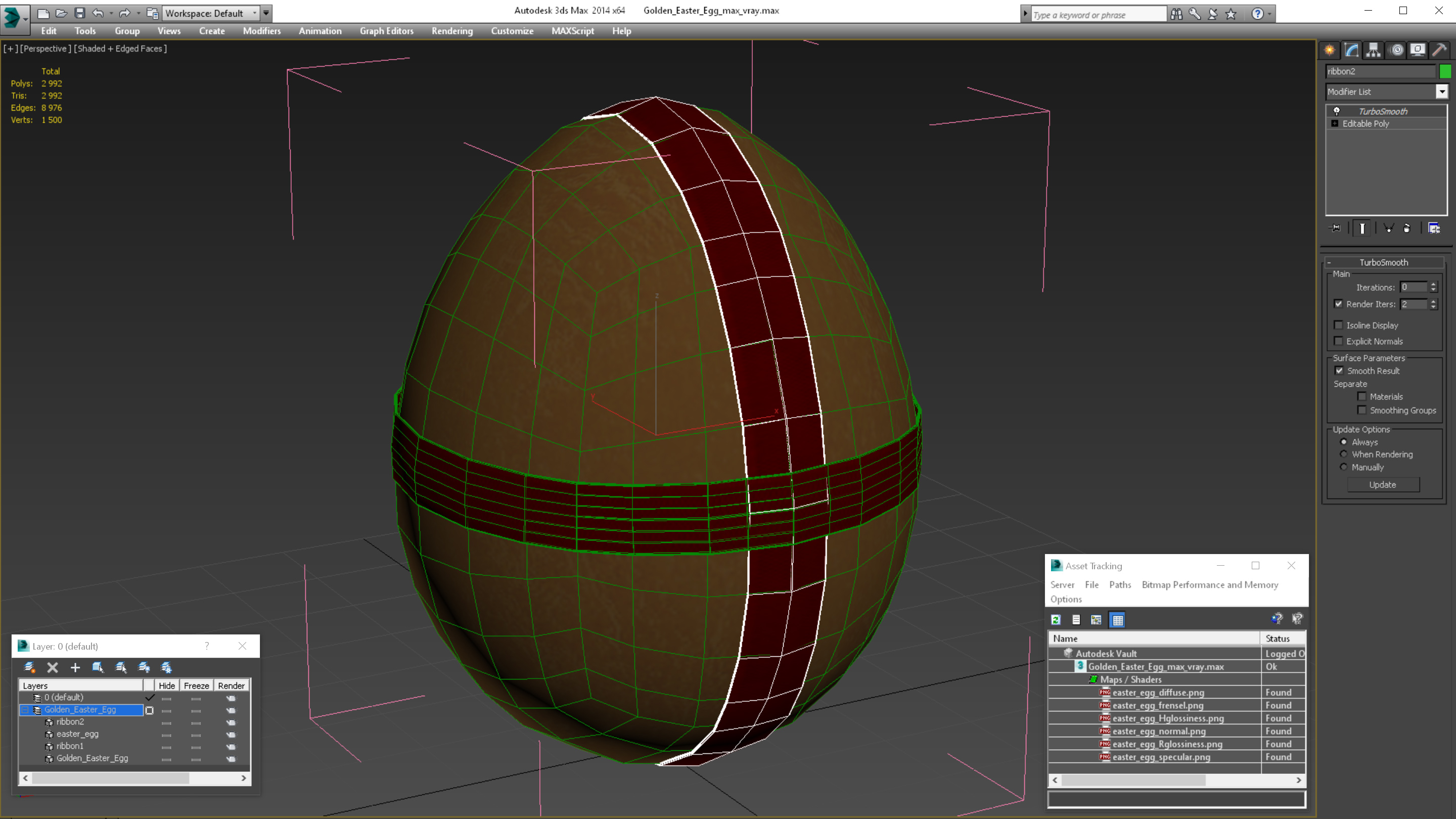 Golden Easter Egg 3D