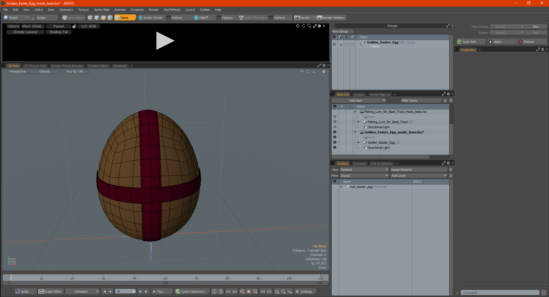 Golden Easter Egg 3D