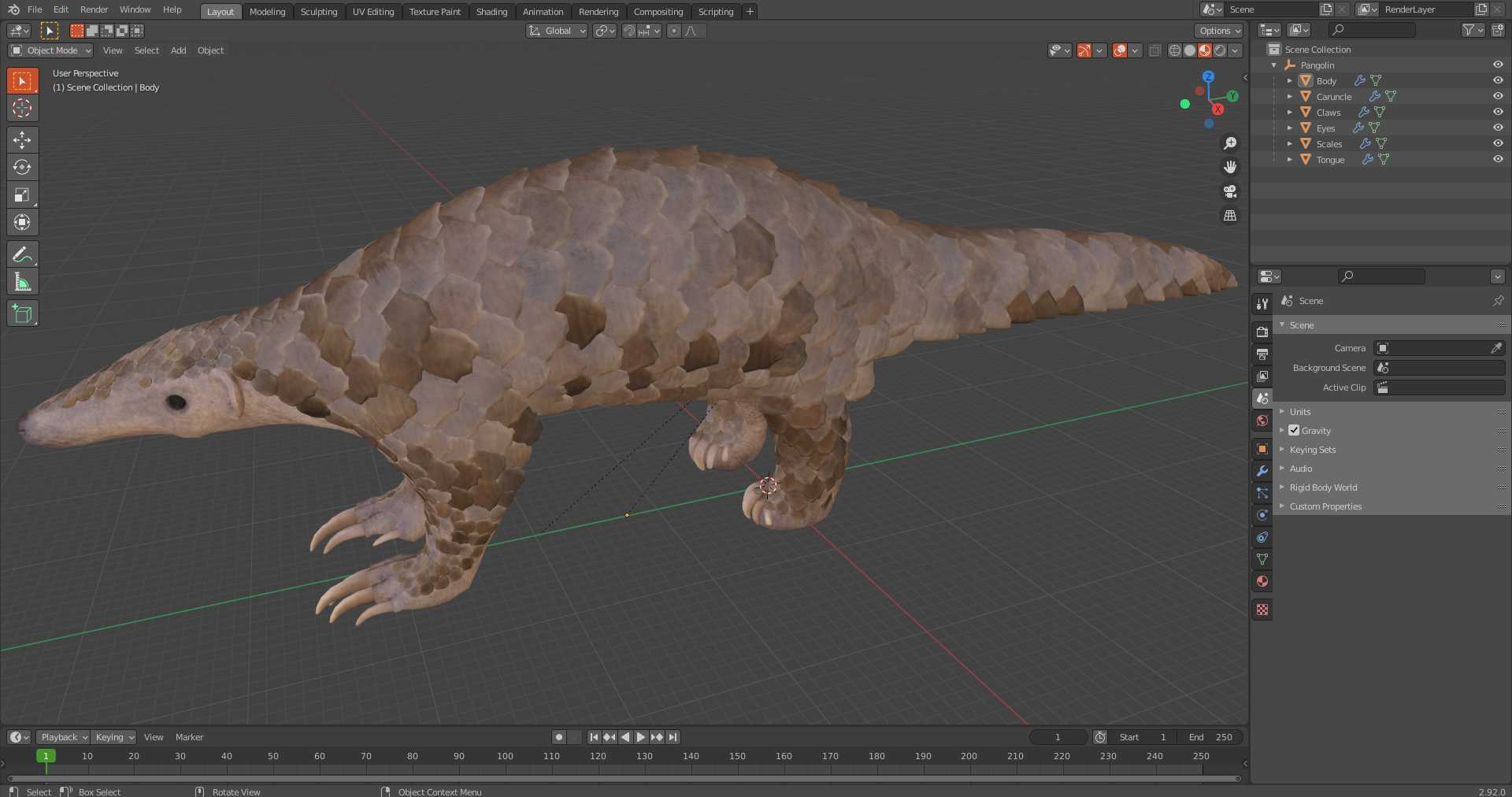 3D model Pangolin
