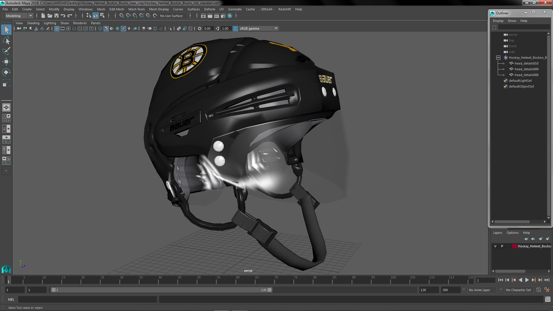 Hockey Helmet Boston Bruins 3D