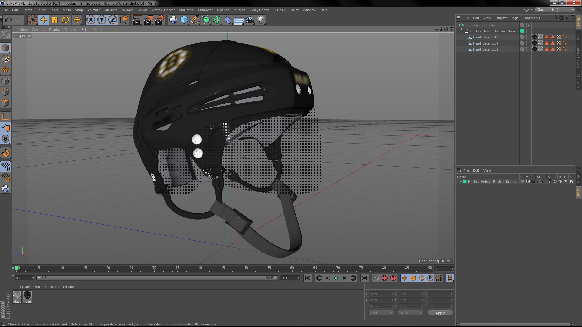 Hockey Helmet Boston Bruins 3D