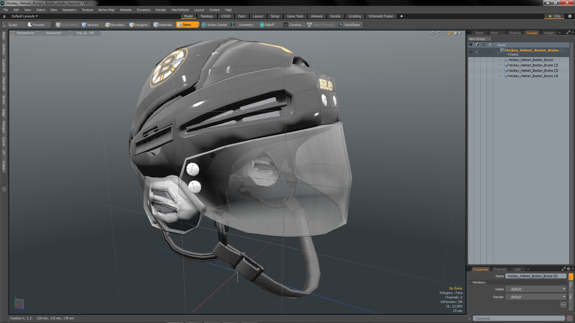 Hockey Helmet Boston Bruins 3D